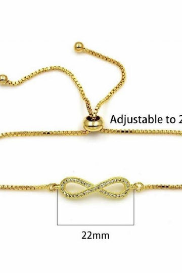 Stylacity Infinity Adjustable Pulley Bracelet - Silver And Gold Stylacity
